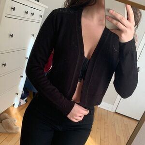 Tommy Hilfiger Black Open-Front Cardigan